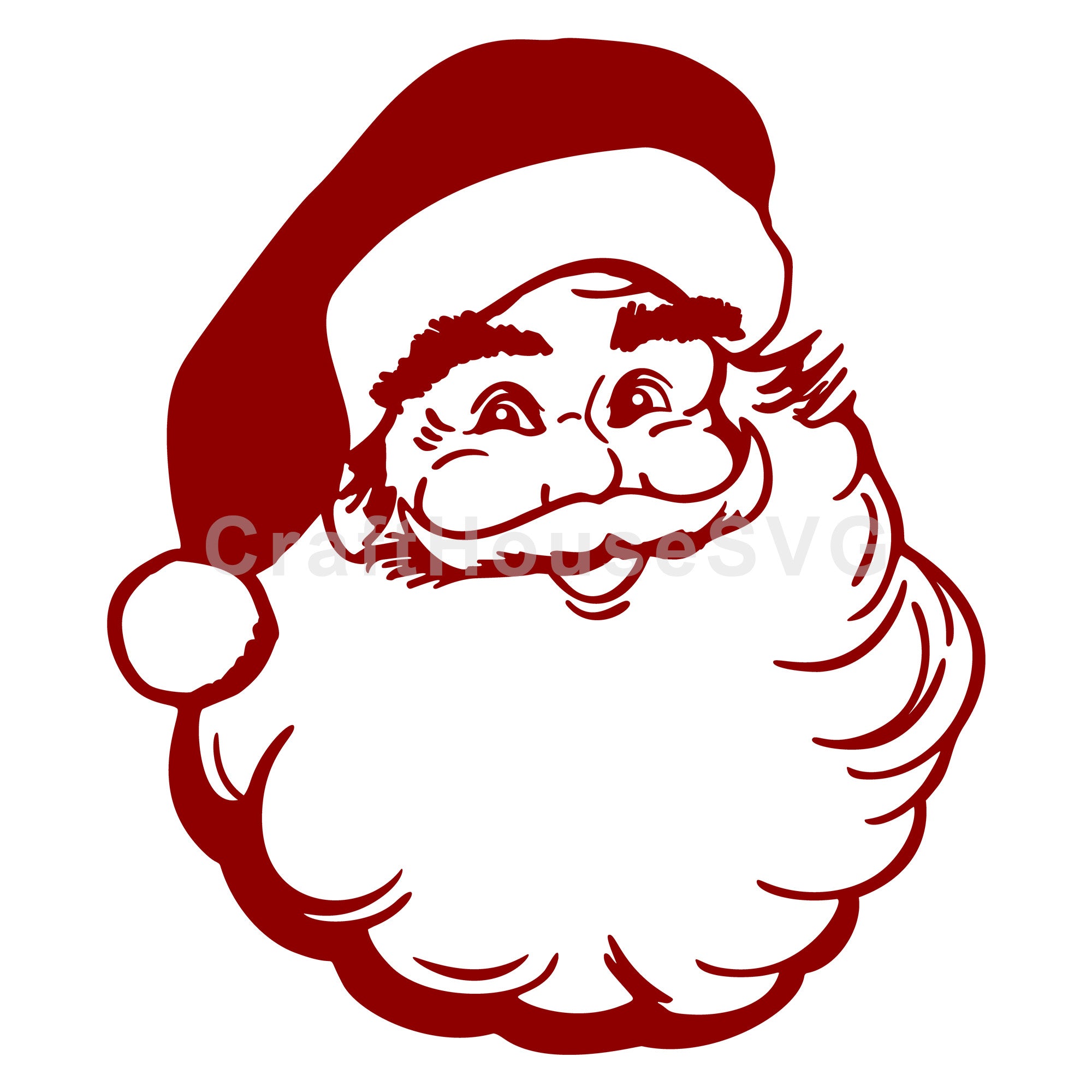 Jolly Santa with Round Cheeks SVG