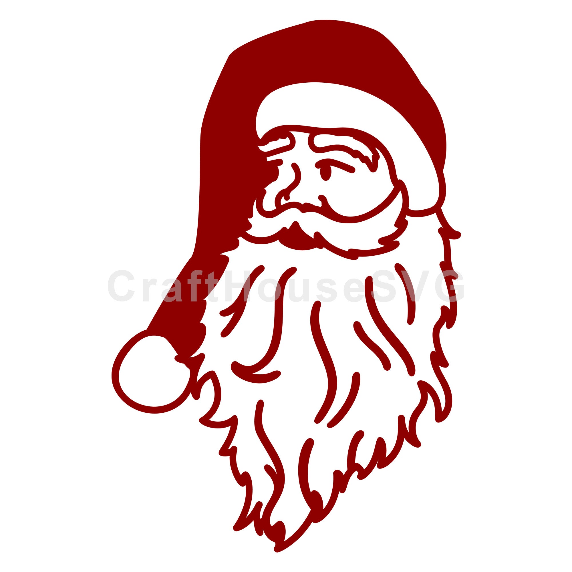 Simple Santa with Gentle Smile SVG