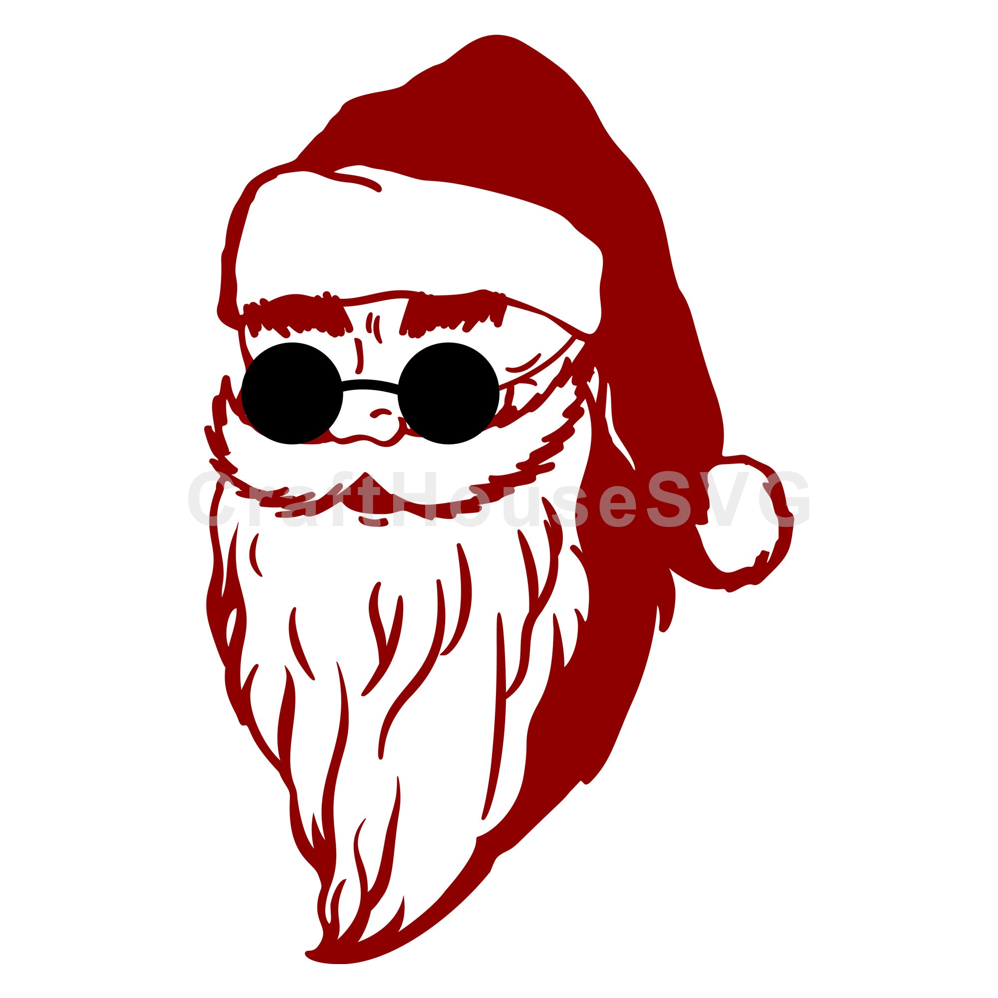 Cool Santa with Round Sunglasses SVG