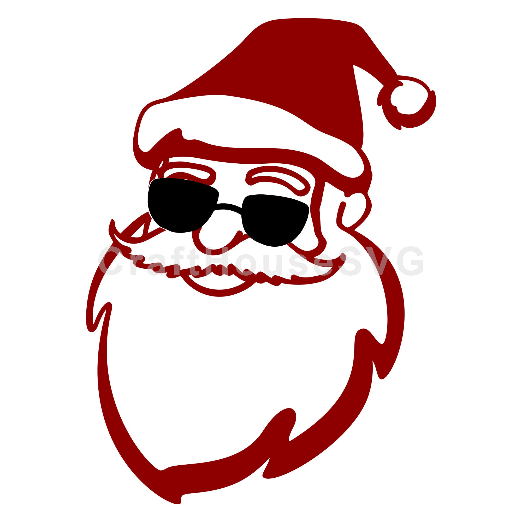 Smiling Santa with Cool Sunglasses SVG