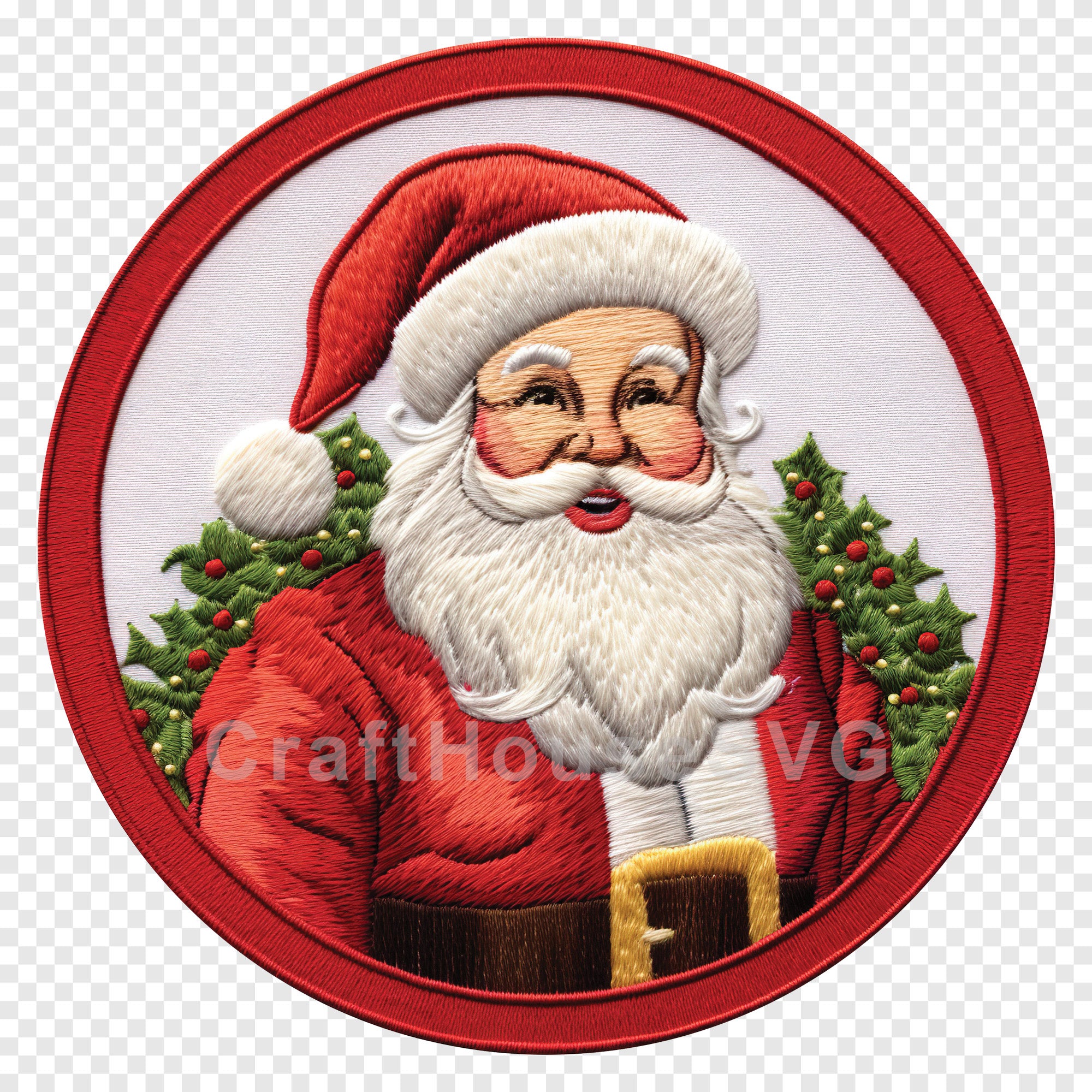 Santa Christmas 3D Ornament Sublimation Design PNG