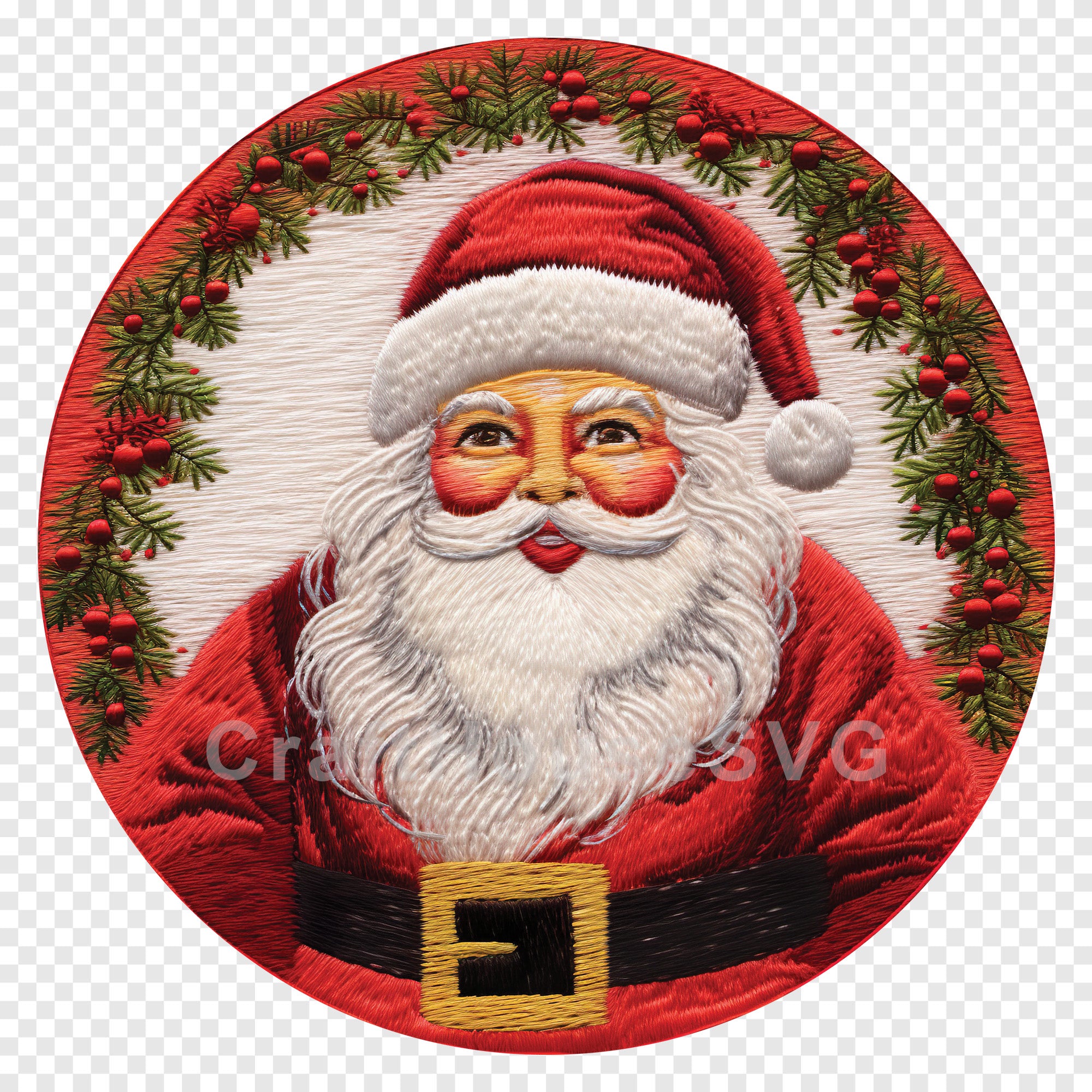 Santa Christmas 3D Ornament Sublimation Design PNG