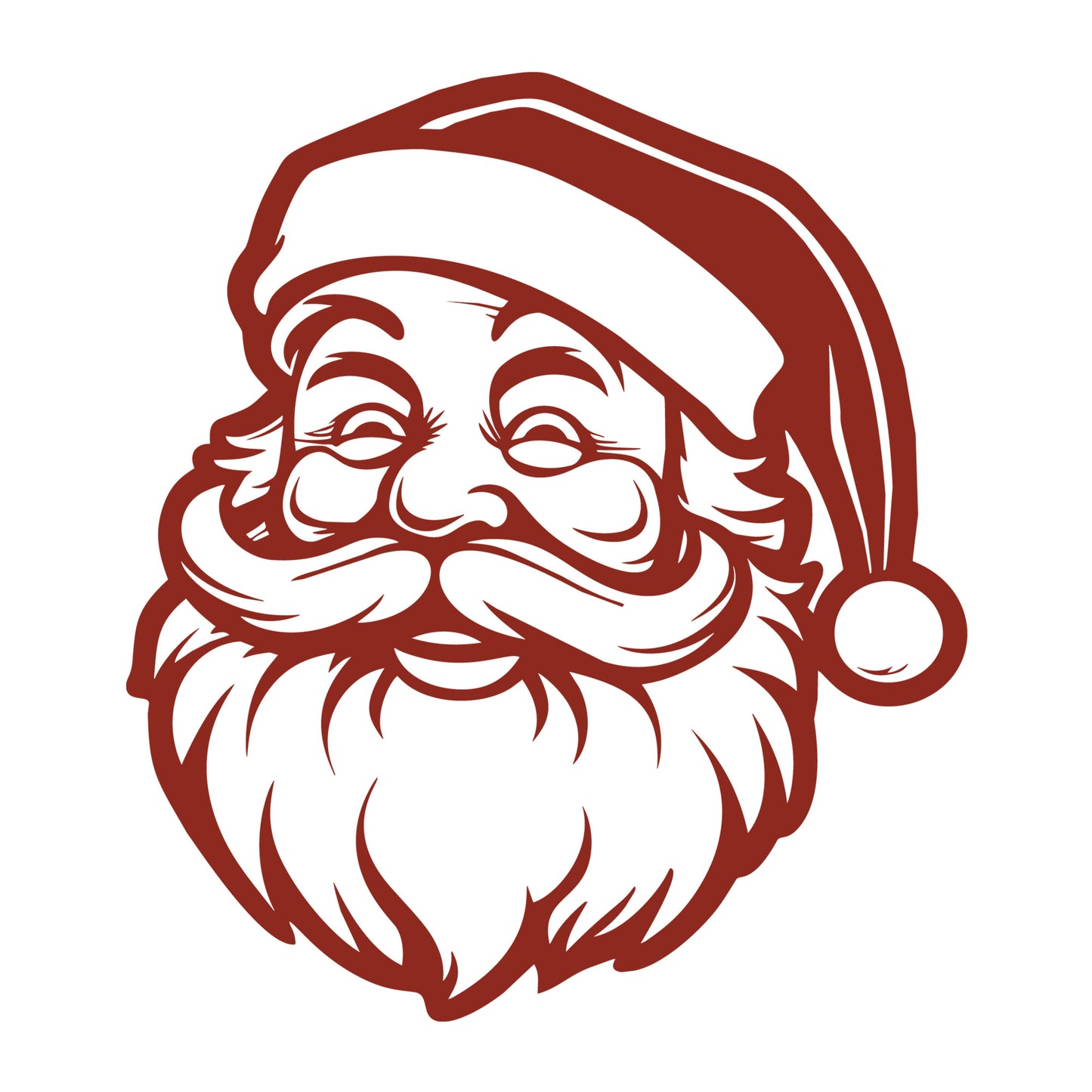Santa SVG design for Cricut, Silhouette, laser cutting, vinyl, sublimation, and Christmas craft projects.