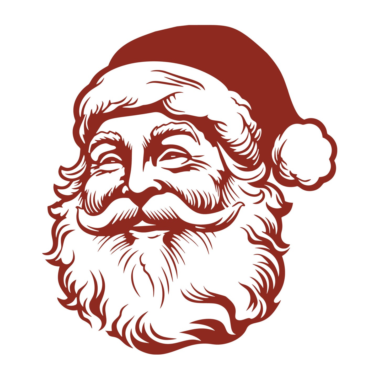 Santa SVG design for Cricut, Silhouette, laser cutting, vinyl, sublimation, and Christmas craft projects.