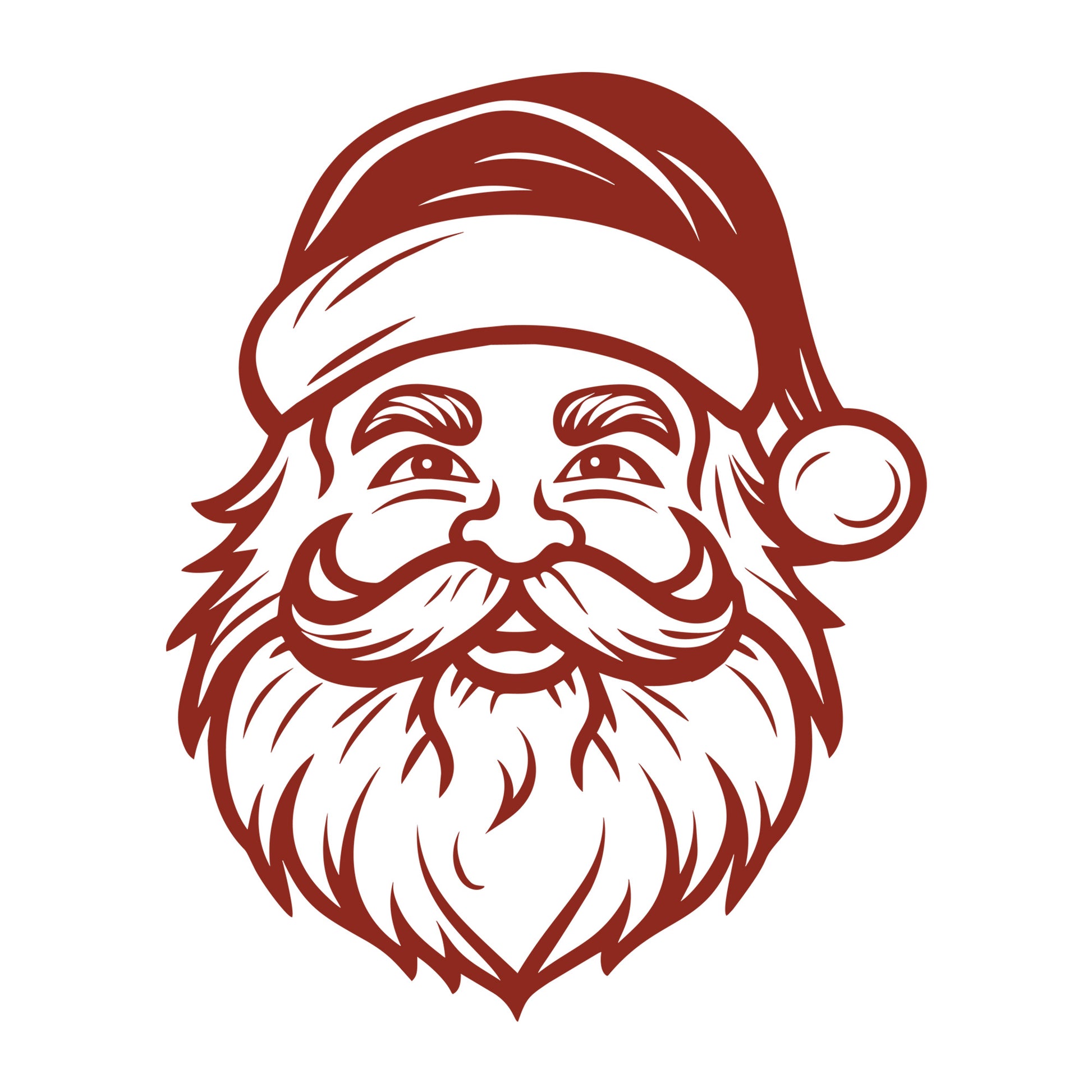 Santa SVG design for Cricut, Silhouette, laser cutting, vinyl, sublimation, and Christmas craft projects.