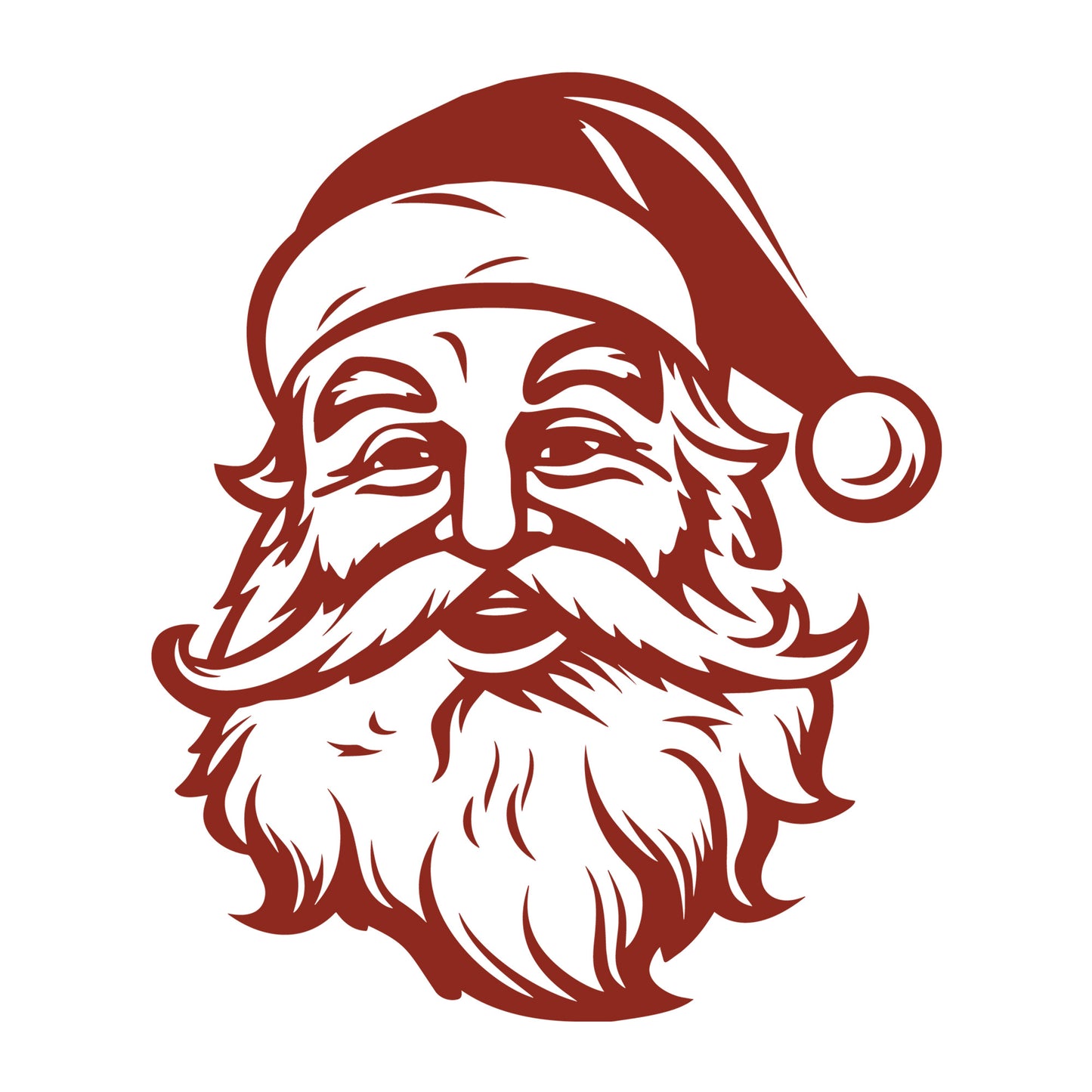 Santa SVG design for Cricut, Silhouette, laser cutting, vinyl, sublimation, and Christmas craft projects.