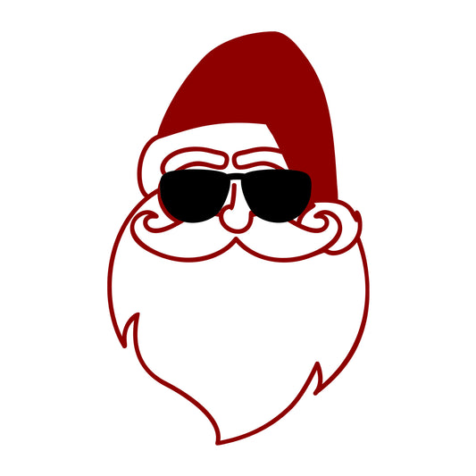Santa Claus Glasses SVG design for Cricut, Silhouette, laser cutting, vinyl, sublimation, and Christmas craft projects.