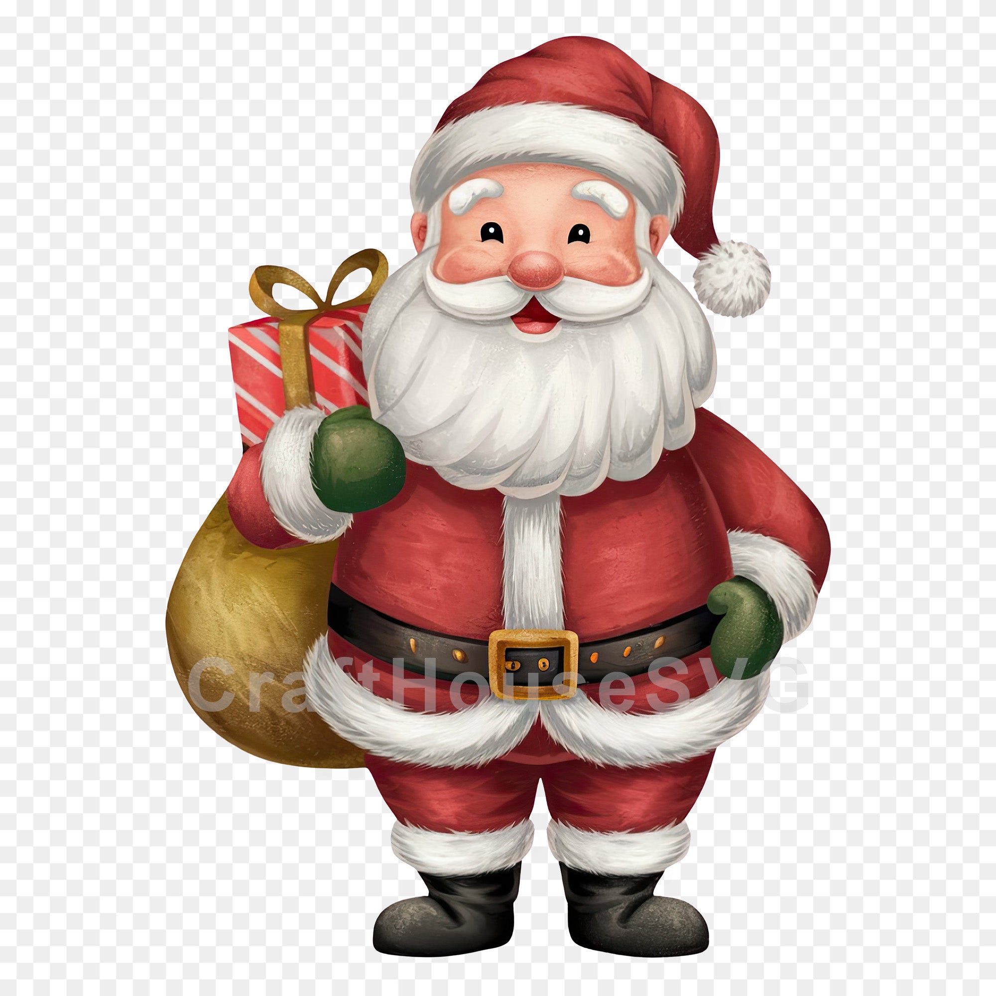 Santa with Gifts PNG Clip Art Sublimation