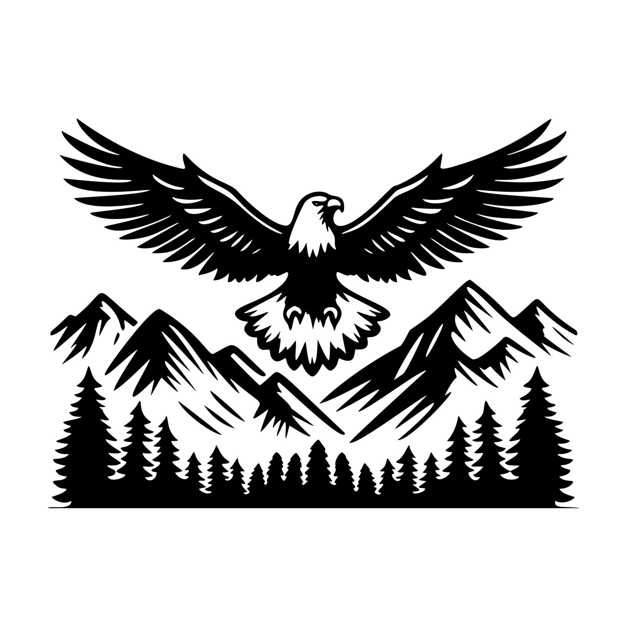 Scenic Eagle Mountains SVG design for Cricut, Silhouette, laser cutting, vinyl, sublimation, and craft projects.