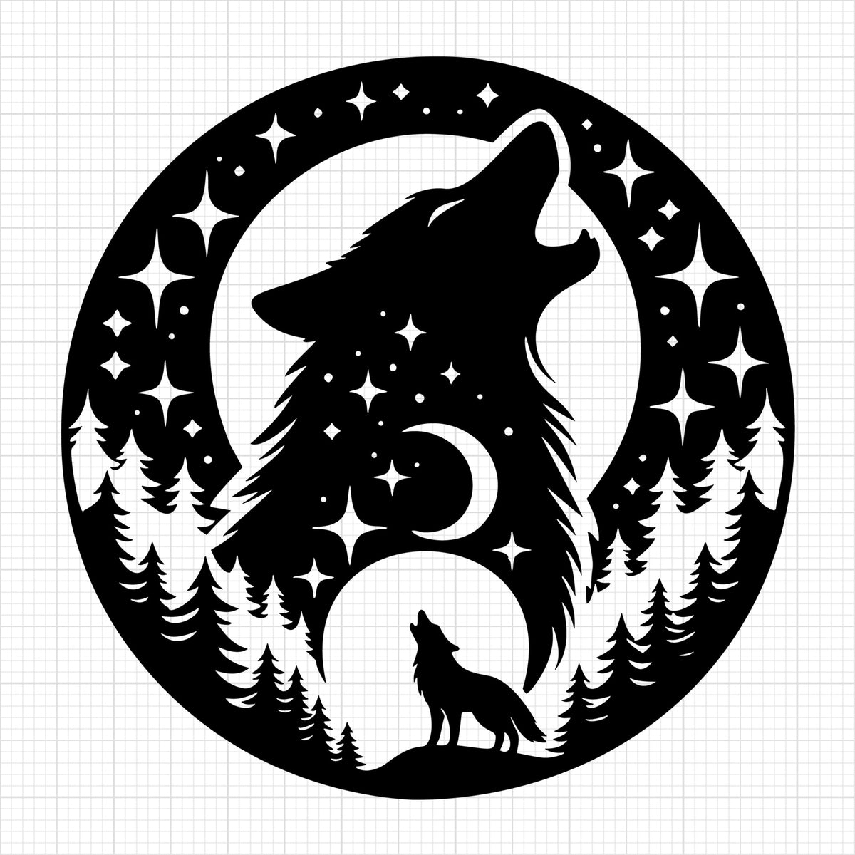 Scenic Wolf Silhouette