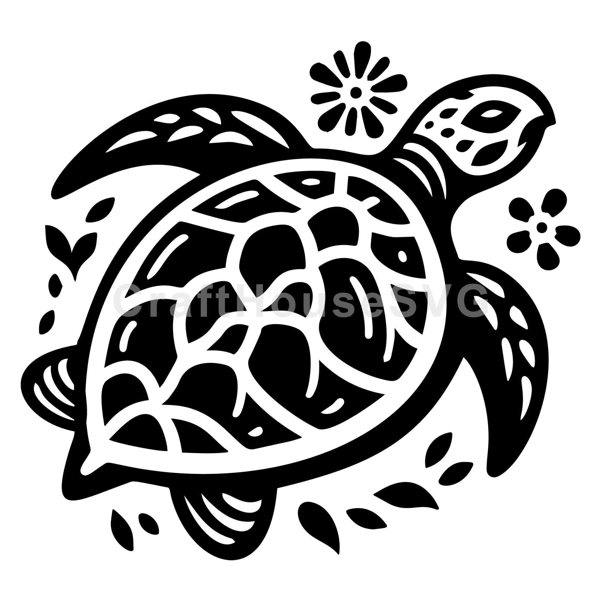 Sea Turtle SVG Simple Cut File