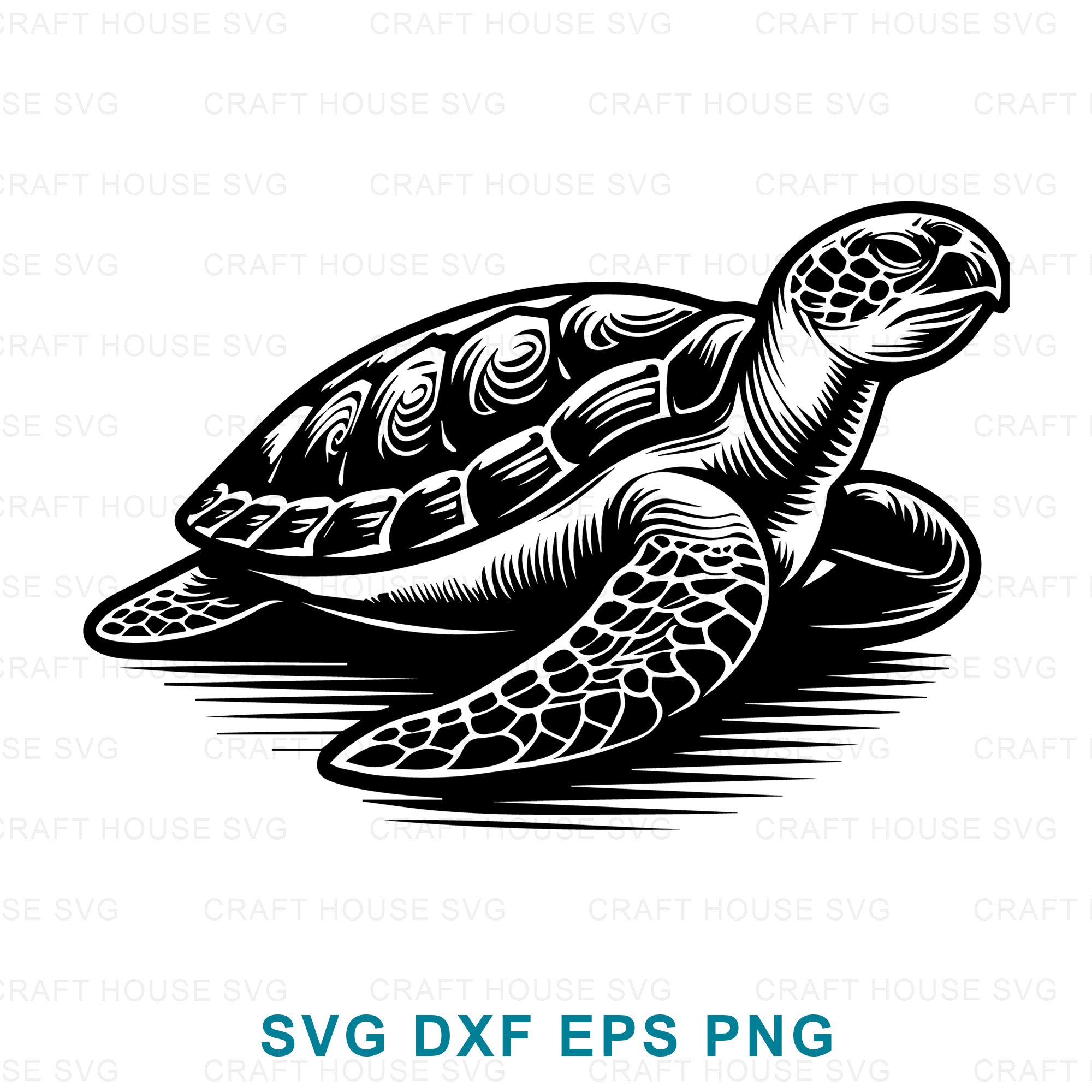 Sea Turtle Intricate SVG