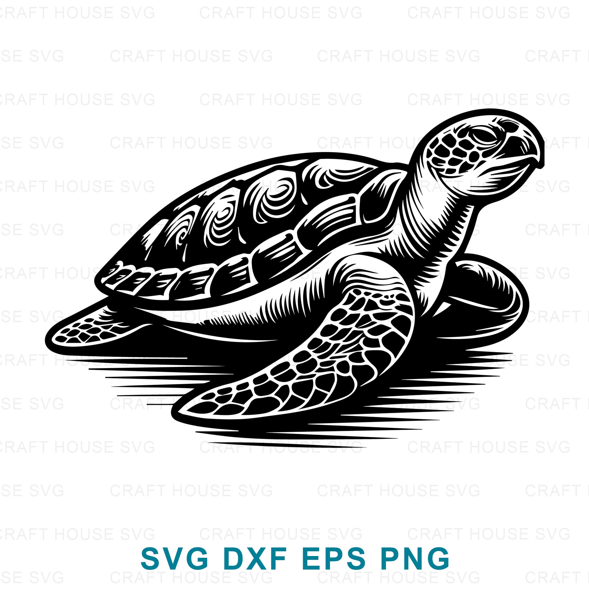 Sea Turtle Intricate SVG - Craft House SVG