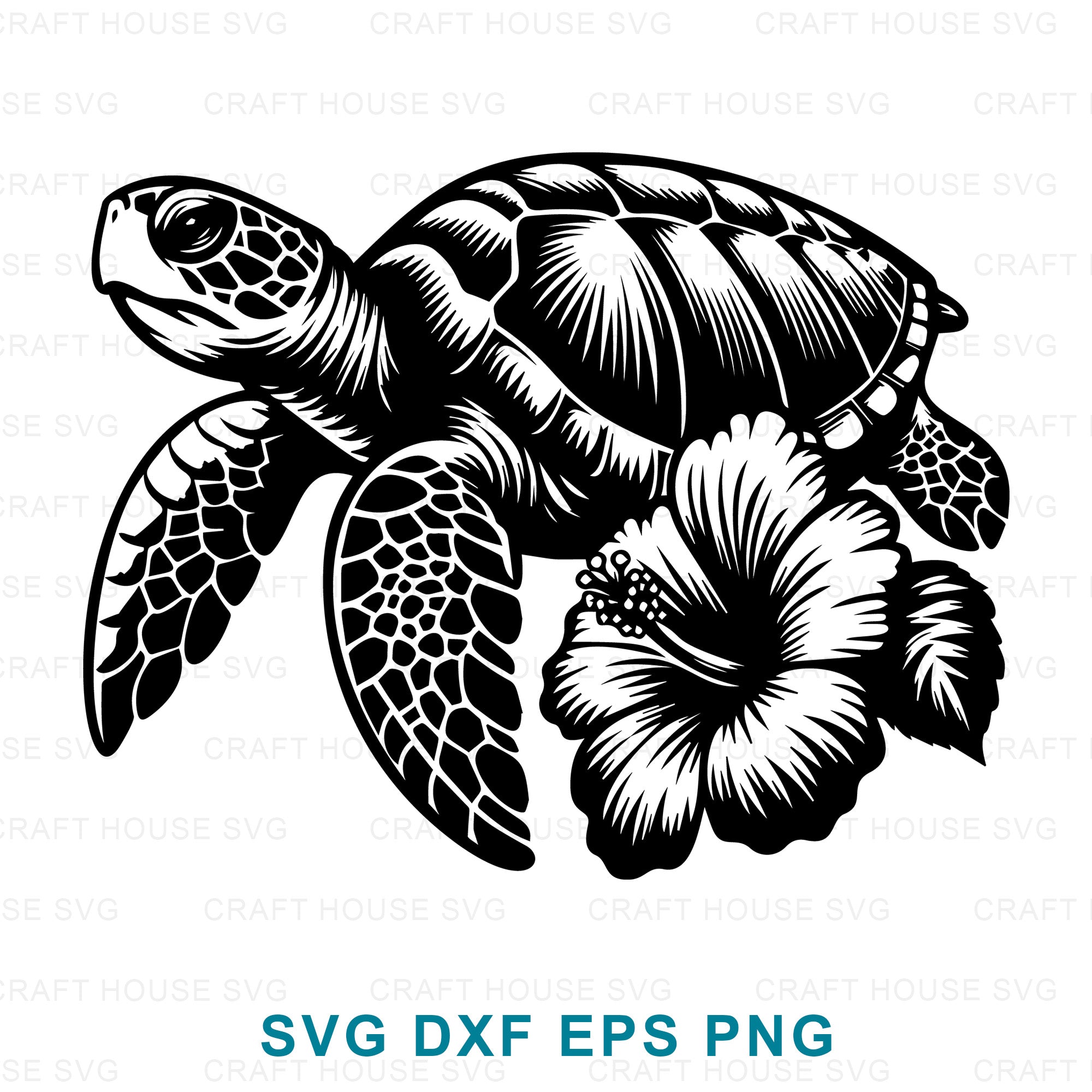 Sea Turtle Floral SVG - Craft House SVG