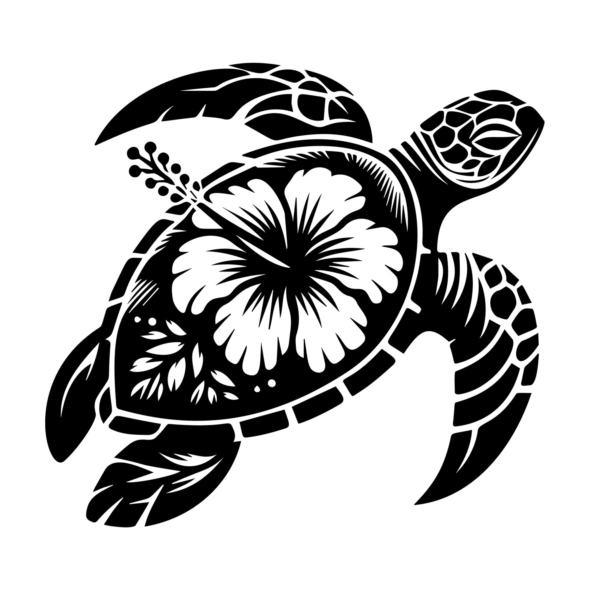 Sea Turtle SVG design for Cricut, Silhouette, laser cutting, vinyl, sublimation, and craft projects.