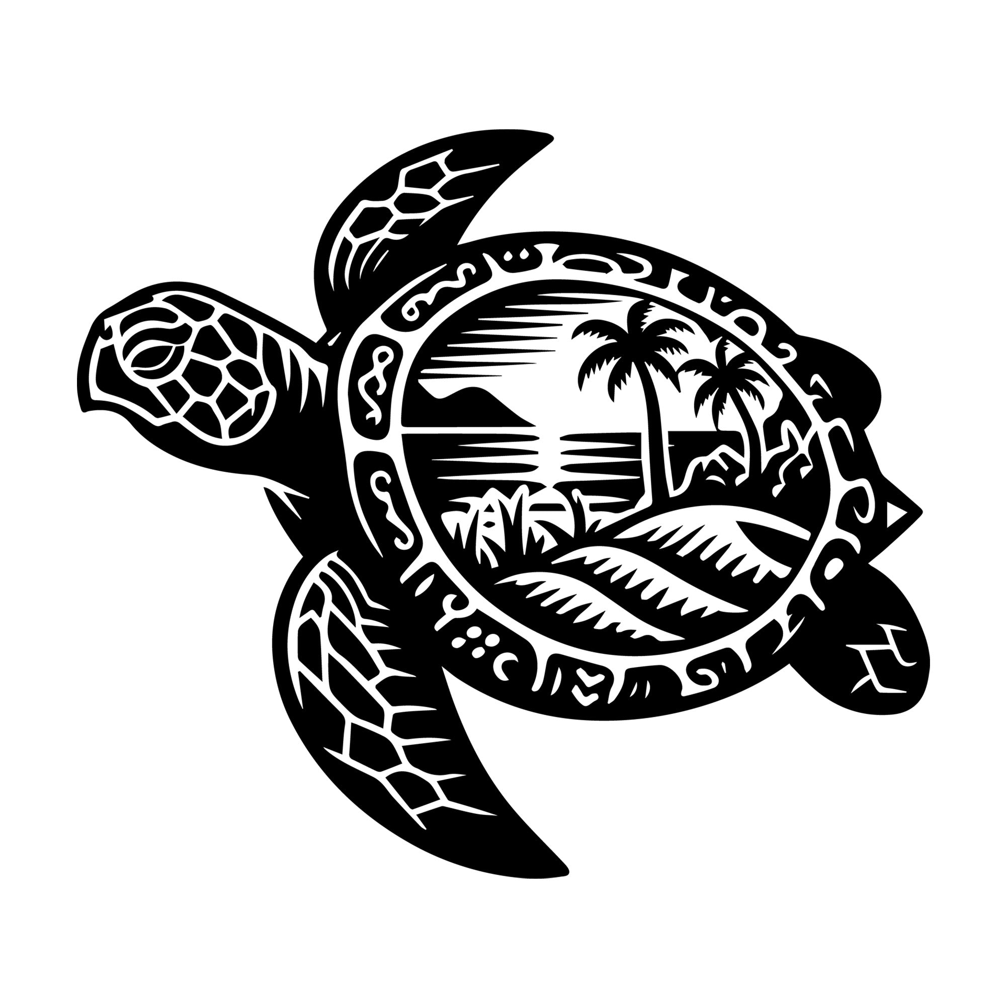 Sea Turtle SVG design for Cricut, Silhouette, laser cutting, vinyl, sublimation, and craft projects.
