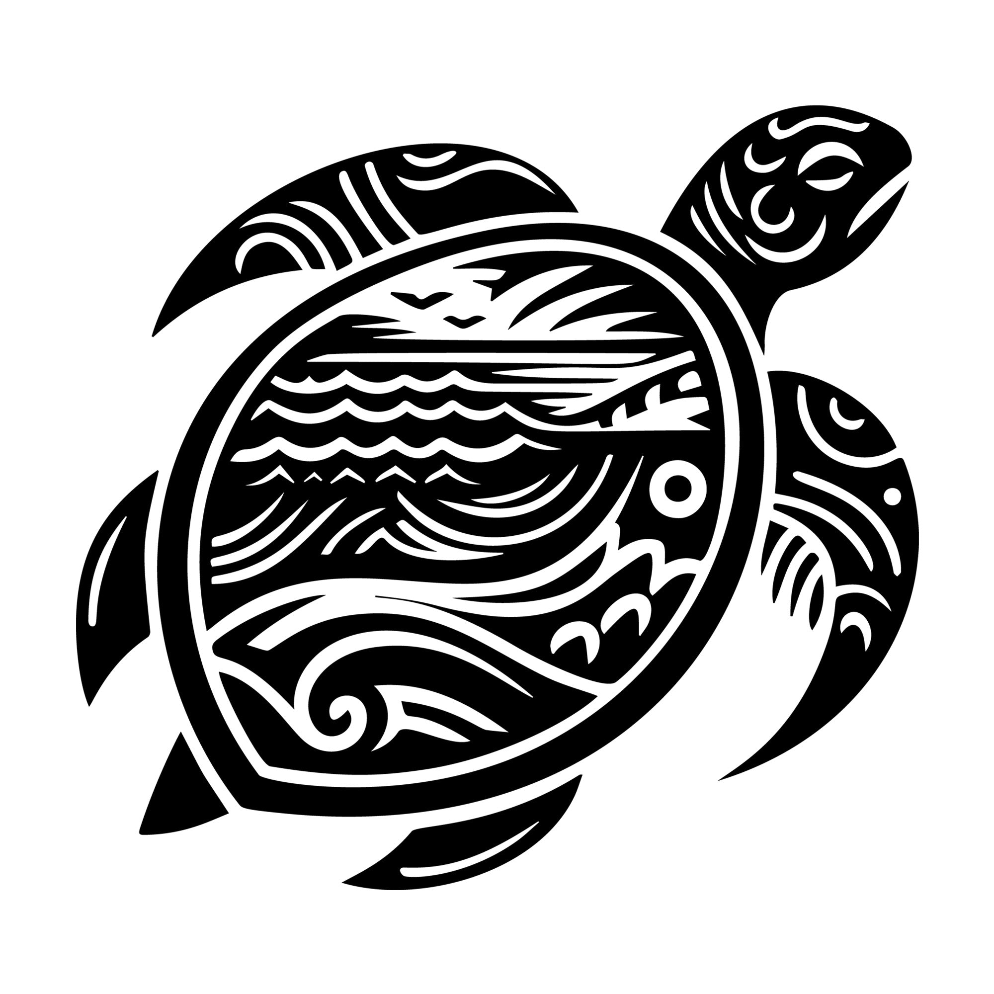 Sea Turtle SVG design for Cricut, Silhouette, laser cutting, vinyl, sublimation, and craft projects.
