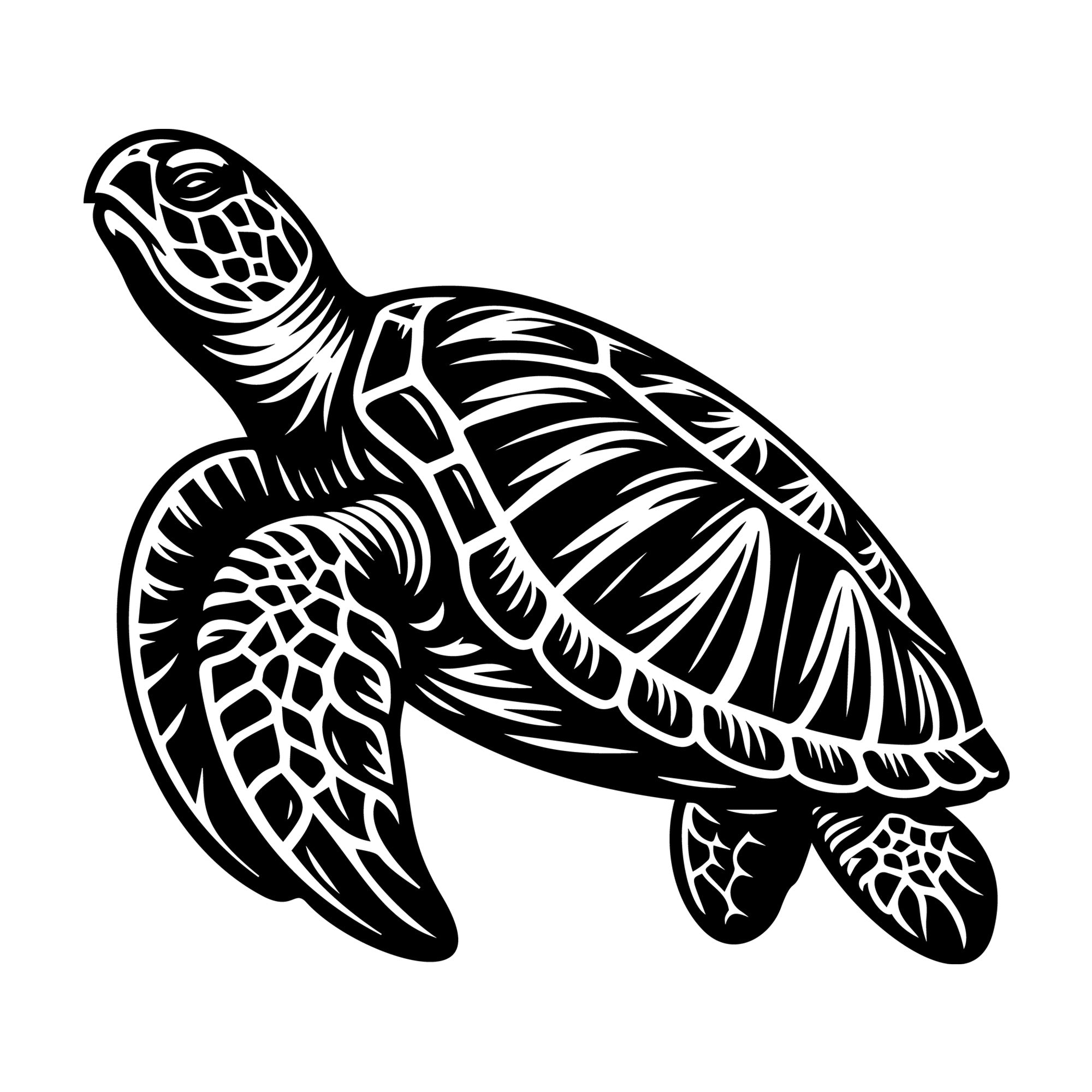 Sea Turtle SVG design for Cricut, Silhouette, laser cutting, vinyl, sublimation, and craft projects.