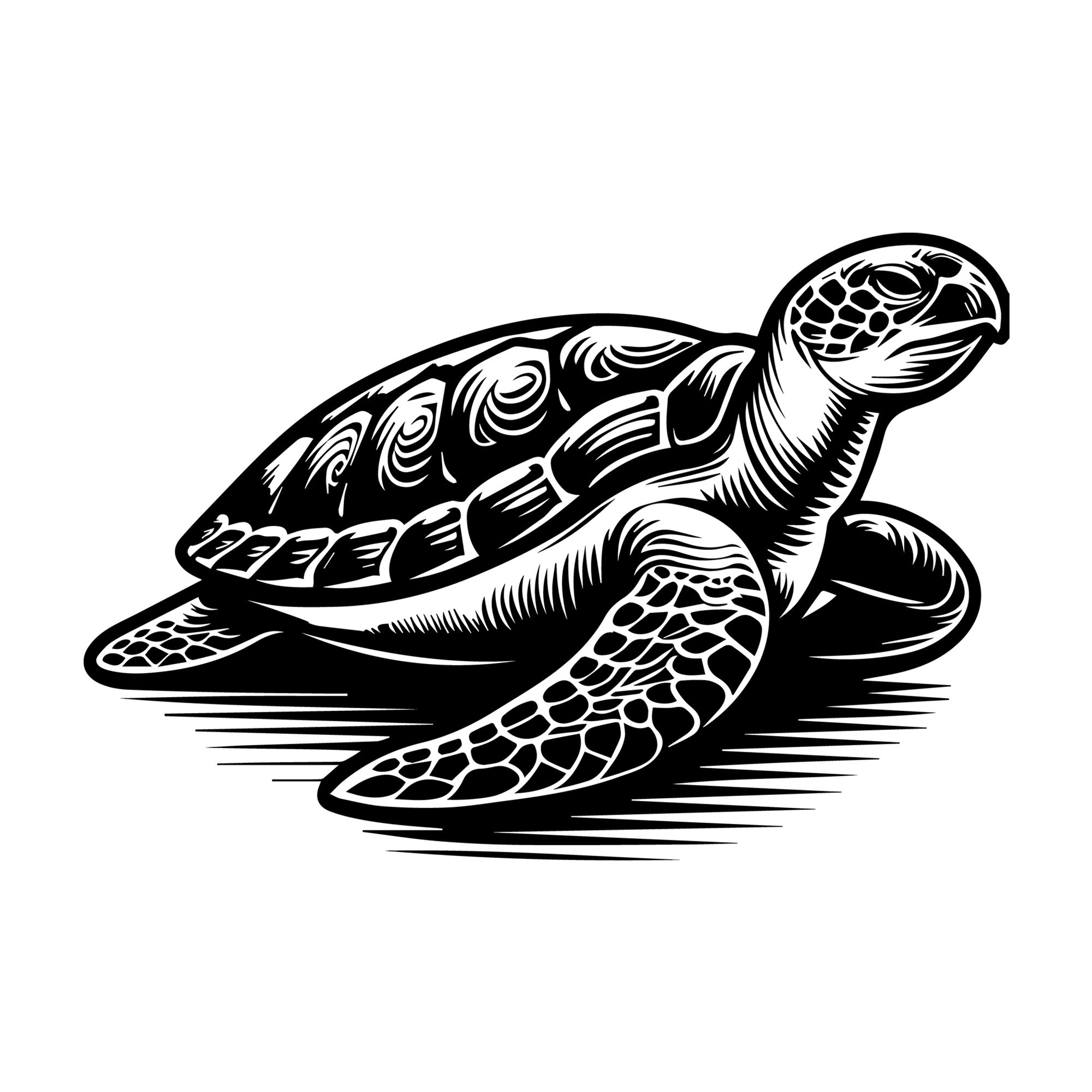 Sea Turtle SVG design for Cricut, Silhouette, laser cutting, vinyl, sublimation, and craft projects.