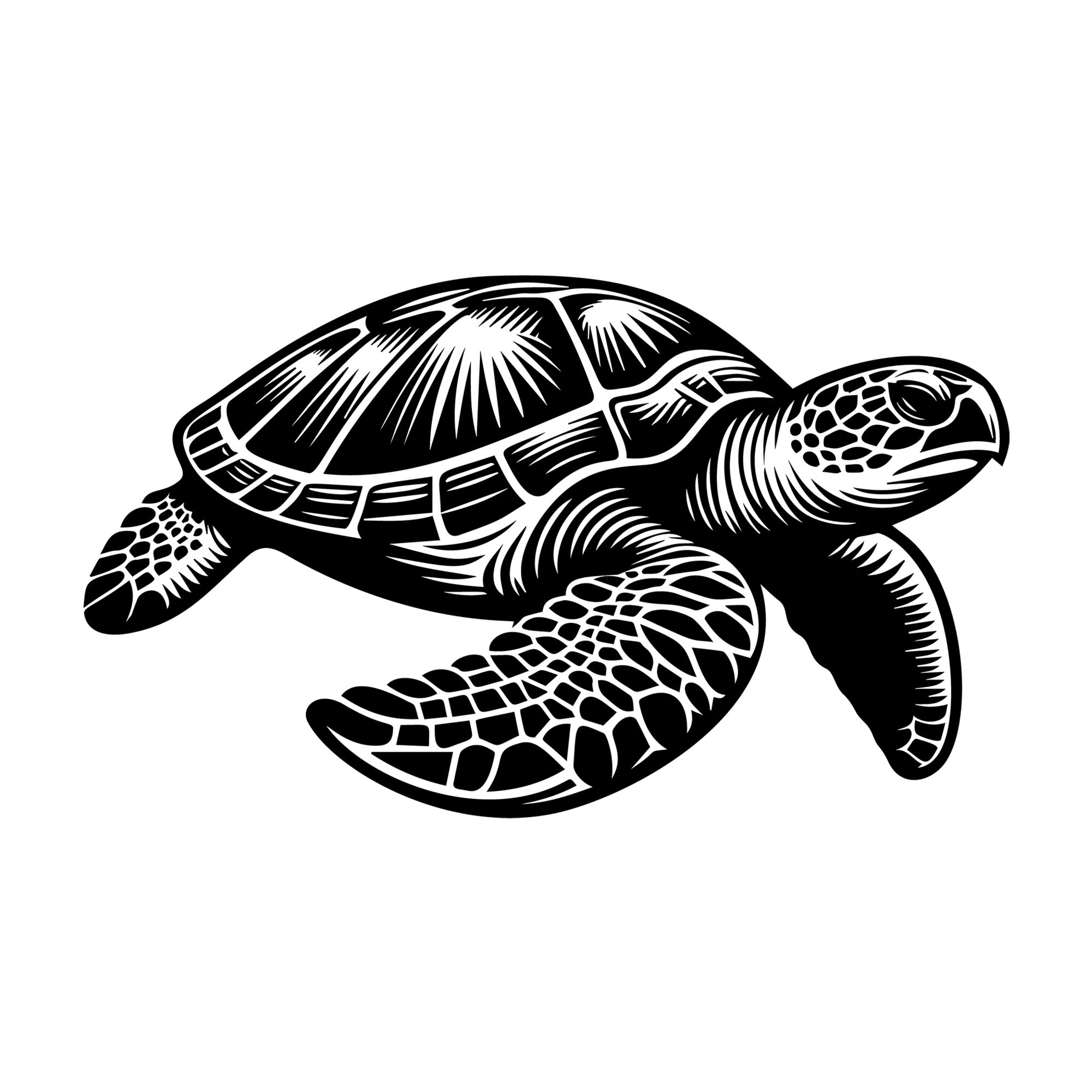 Sea Turtle SVG design for Cricut, Silhouette, laser cutting, vinyl, sublimation, and craft projects.