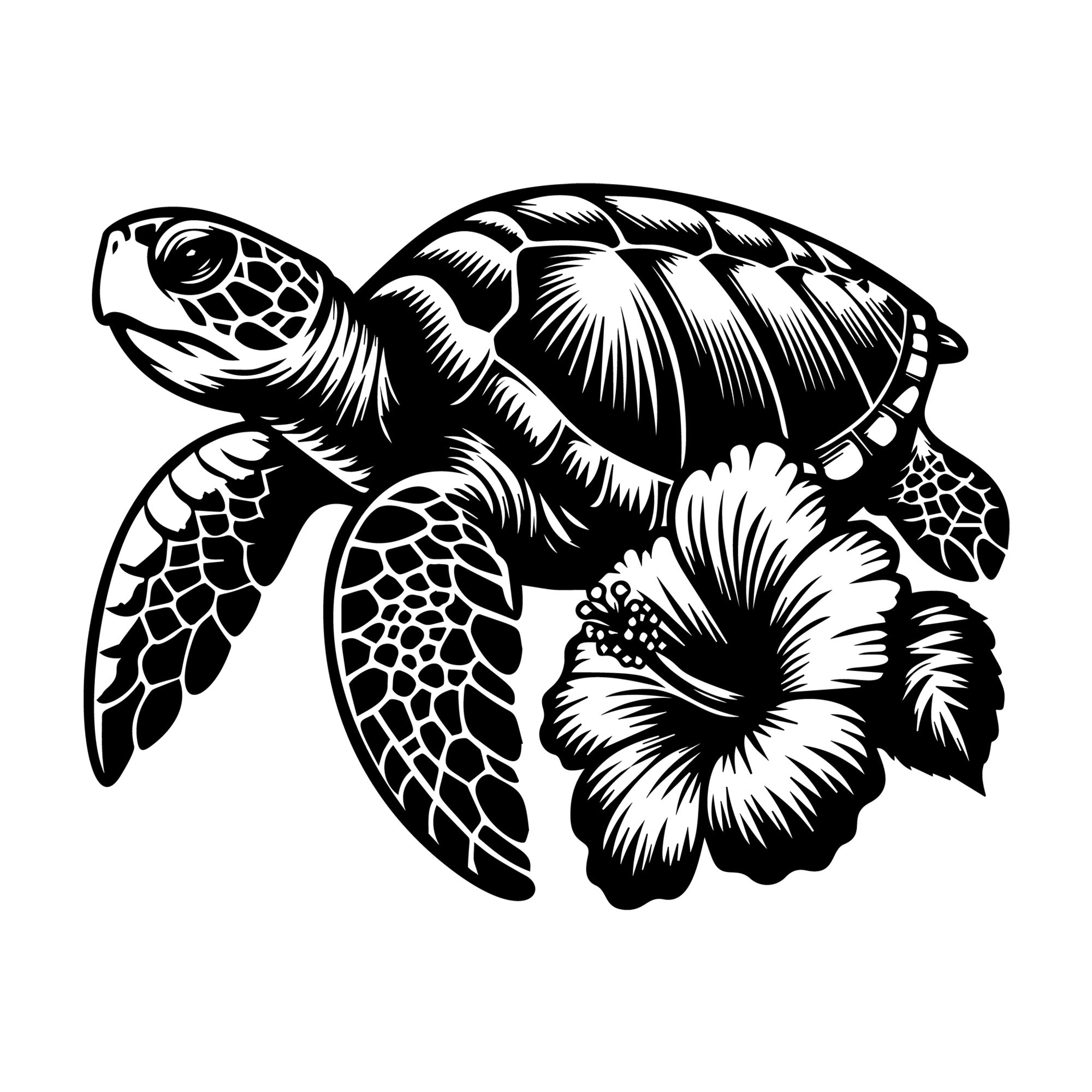 Sea Turtle SVG design for Cricut, Silhouette, laser cutting, vinyl, sublimation, and craft projects.