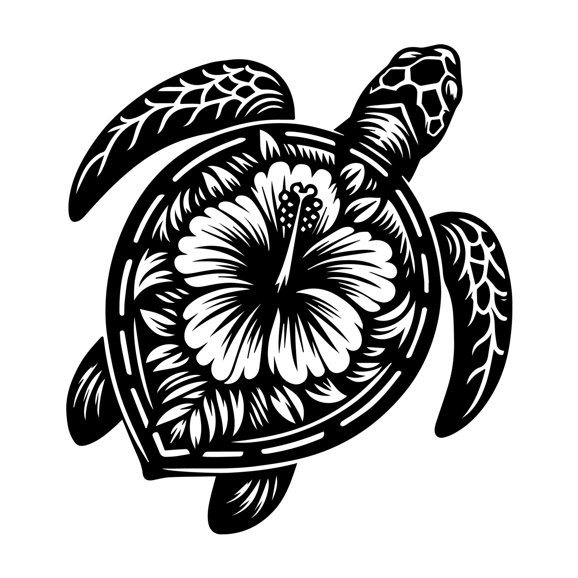 Sea Turtle SVG design for Cricut, Silhouette, laser cutting, vinyl, sublimation, and craft projects.