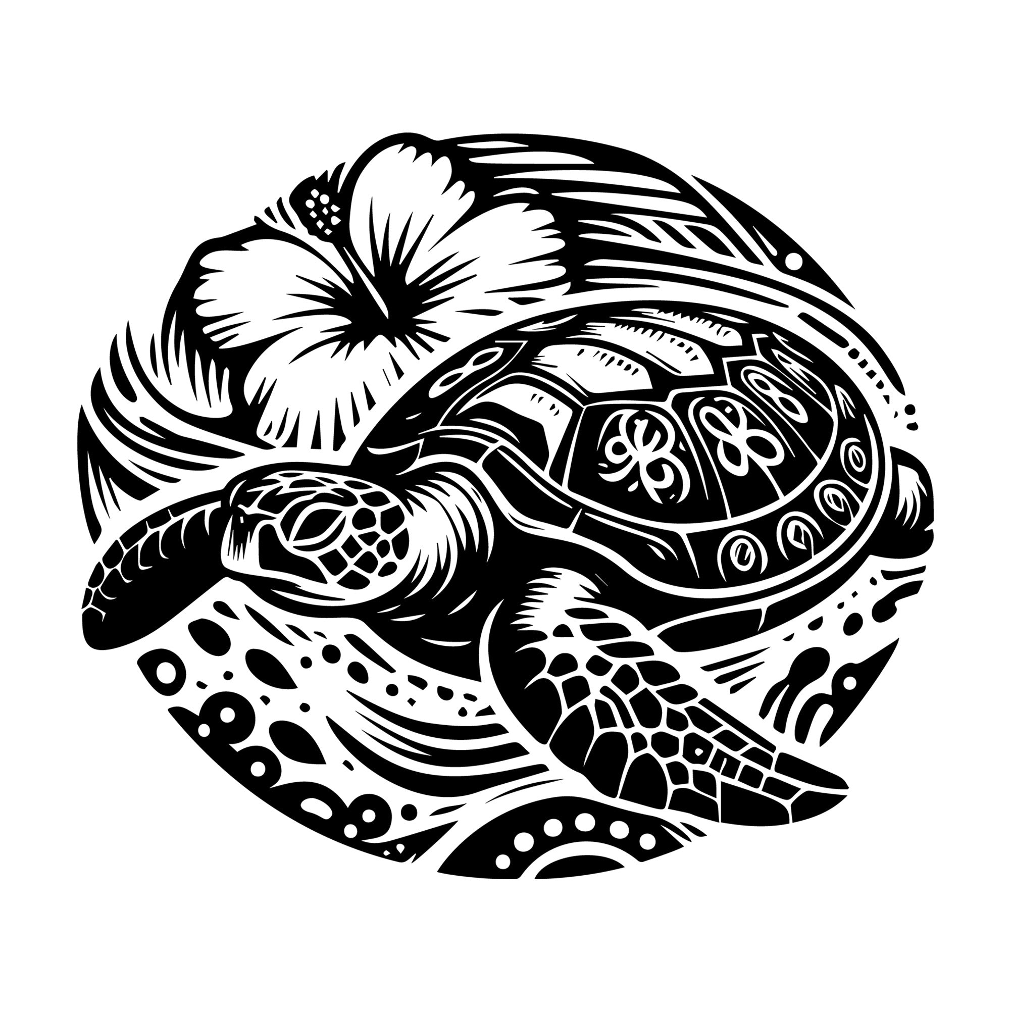 Sea Turtle SVG design for Cricut, Silhouette, laser cutting, vinyl, sublimation, and craft projects.