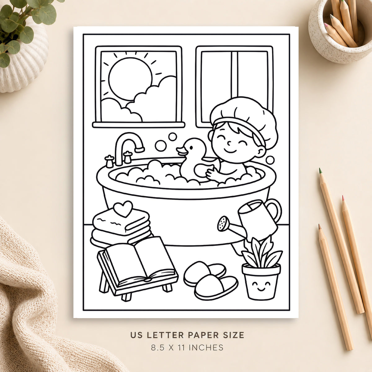Self Care Day Coloring Page 2