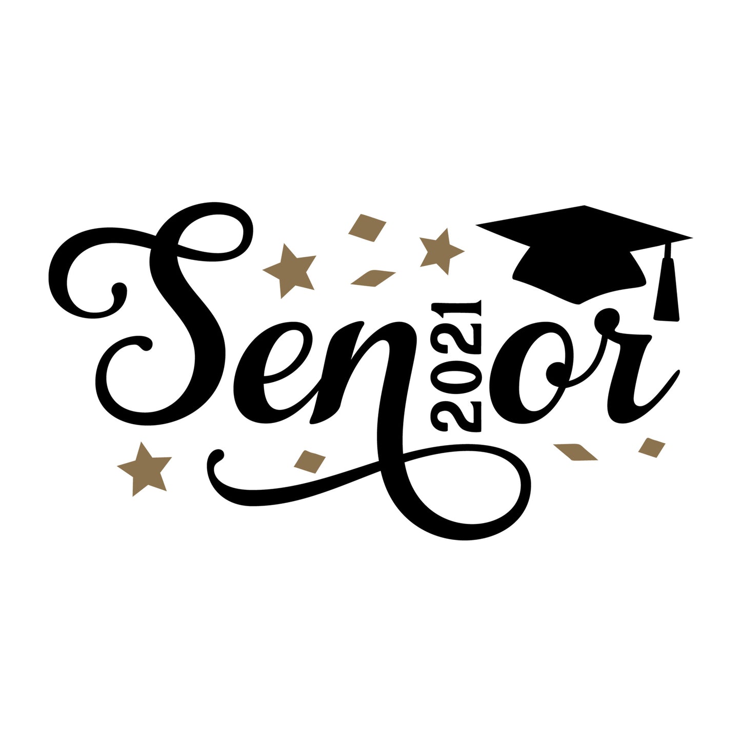 Senior Cursive 2021 SVG design for Cricut, Silhouette, laser cutting, vinyl, sublimation, graduation crafts, and DIY projects.