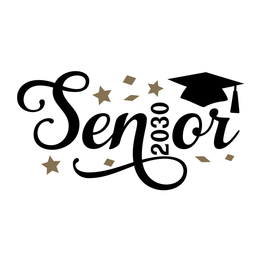 Senior Cursive 2030 SVG design for Cricut, Silhouette, laser cutting, vinyl, sublimation, graduation crafts, and DIY projects.