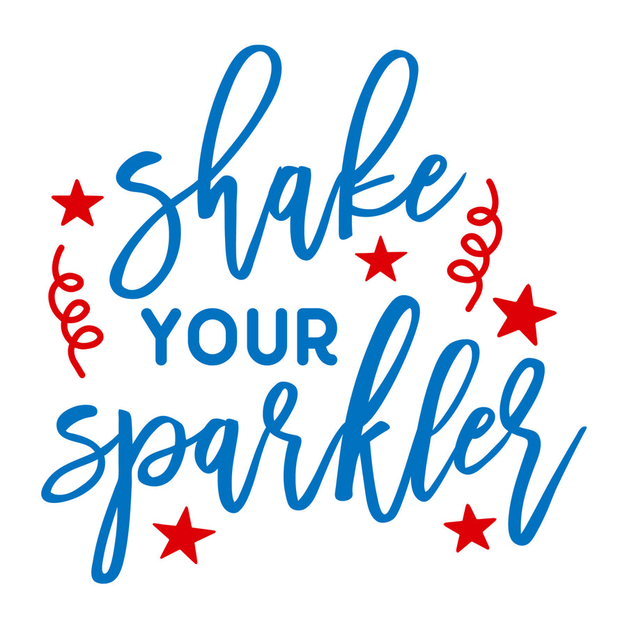 Shake Your Sparkler SVG for Cricut, Silhouette, laser cutting, vinyl, sublimation, 4th of July shirts, patriotic signs, decals, mugs, and DIY craft projects.