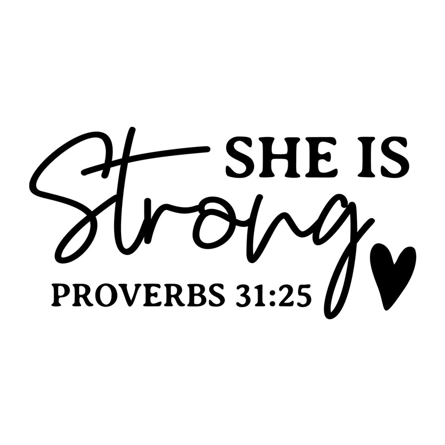 She Is Strong SVG design for Cricut, Silhouette, laser cutting, vinyl, and craft projects.