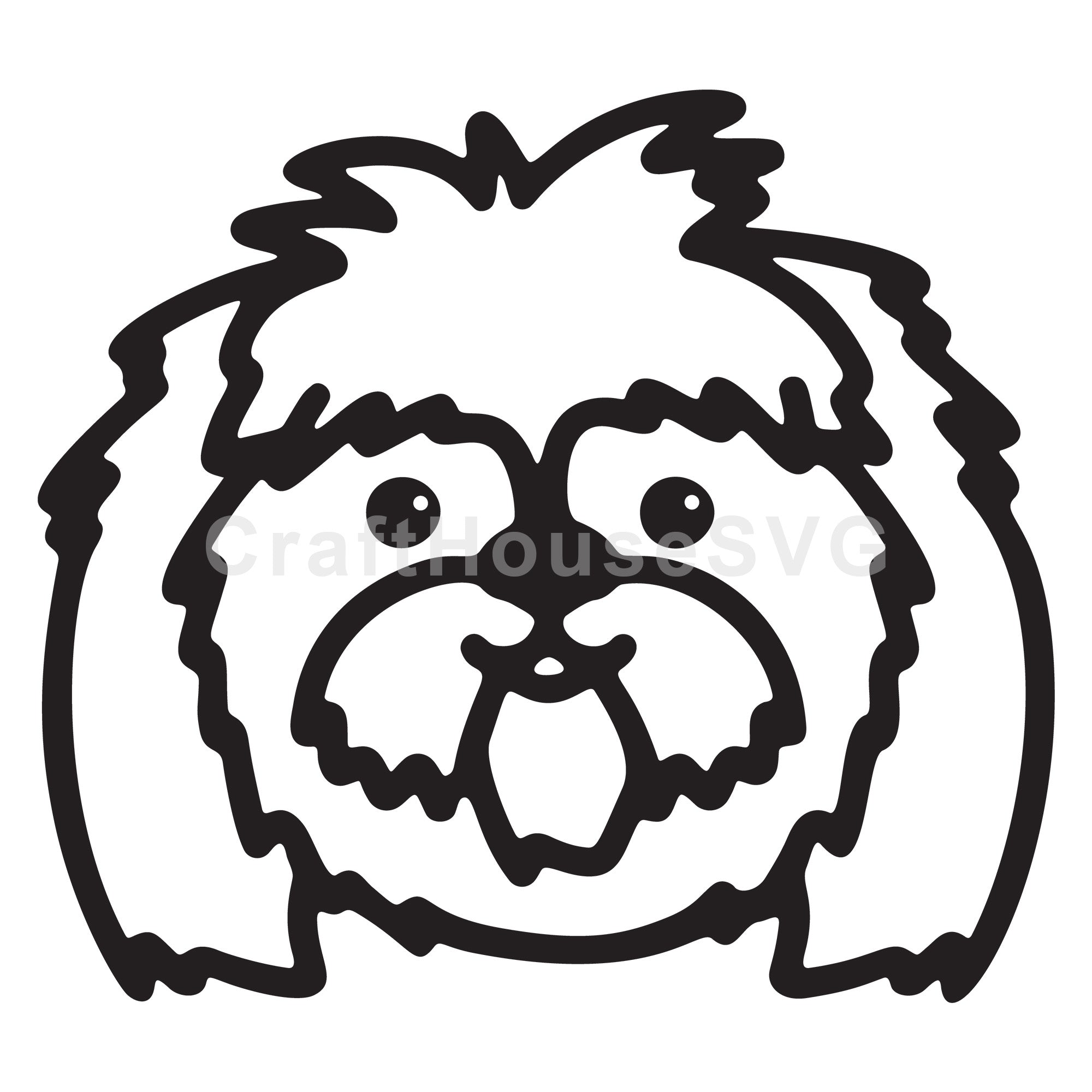 Shih Tzu Line Art SVG