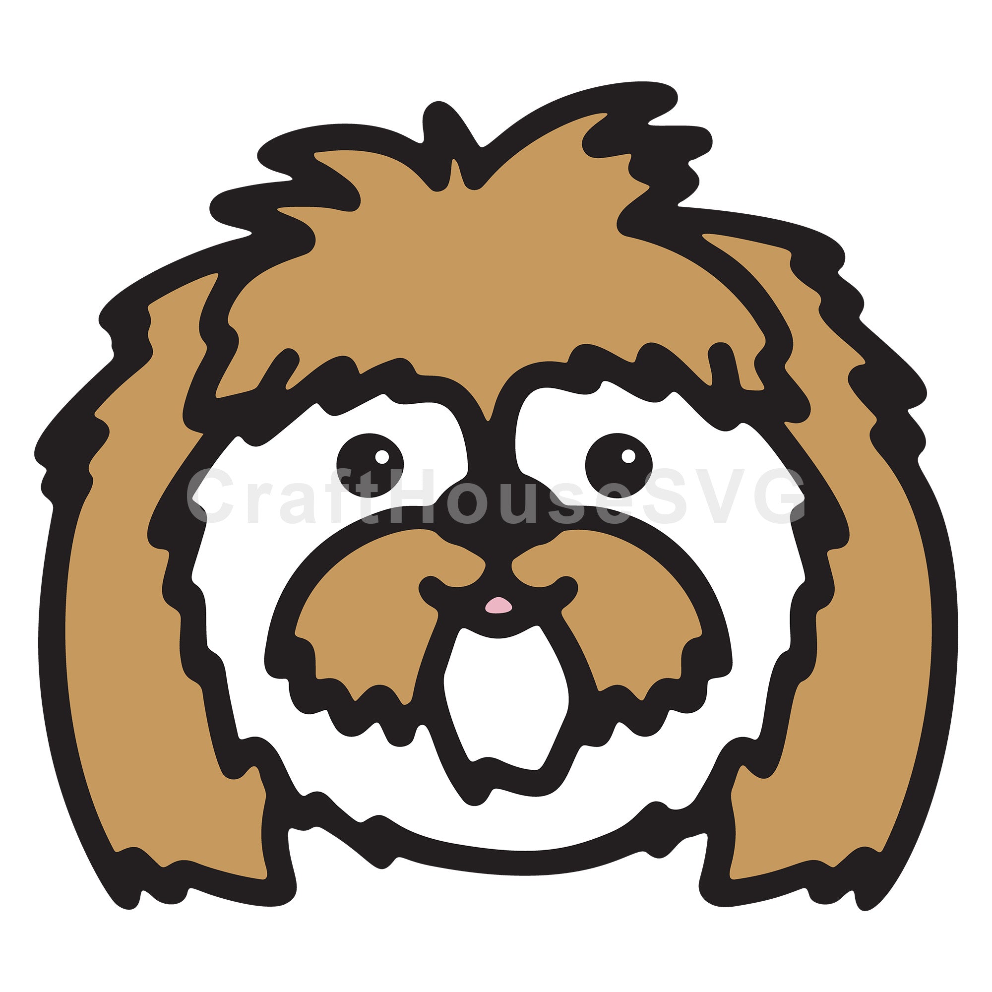 Shih Tzu Layered SVG