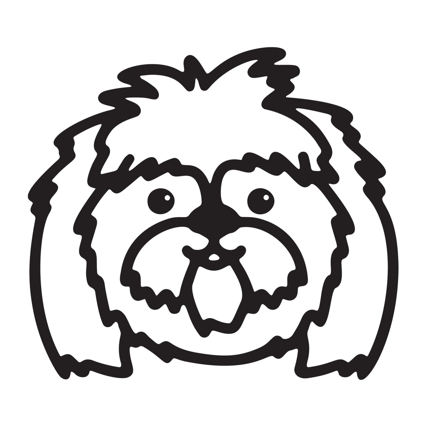 Shih Tzu SVG dog outline design for Cricut, Silhouette, laser cutting, vinyl, sublimation, and pet craft projects.