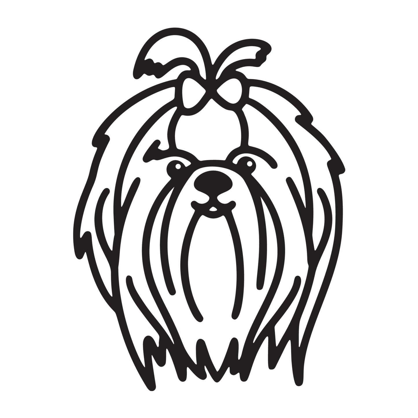 Shih Tzu SVG dog outline design for Cricut, Silhouette, laser cutting, vinyl, sublimation, and pet craft projects.