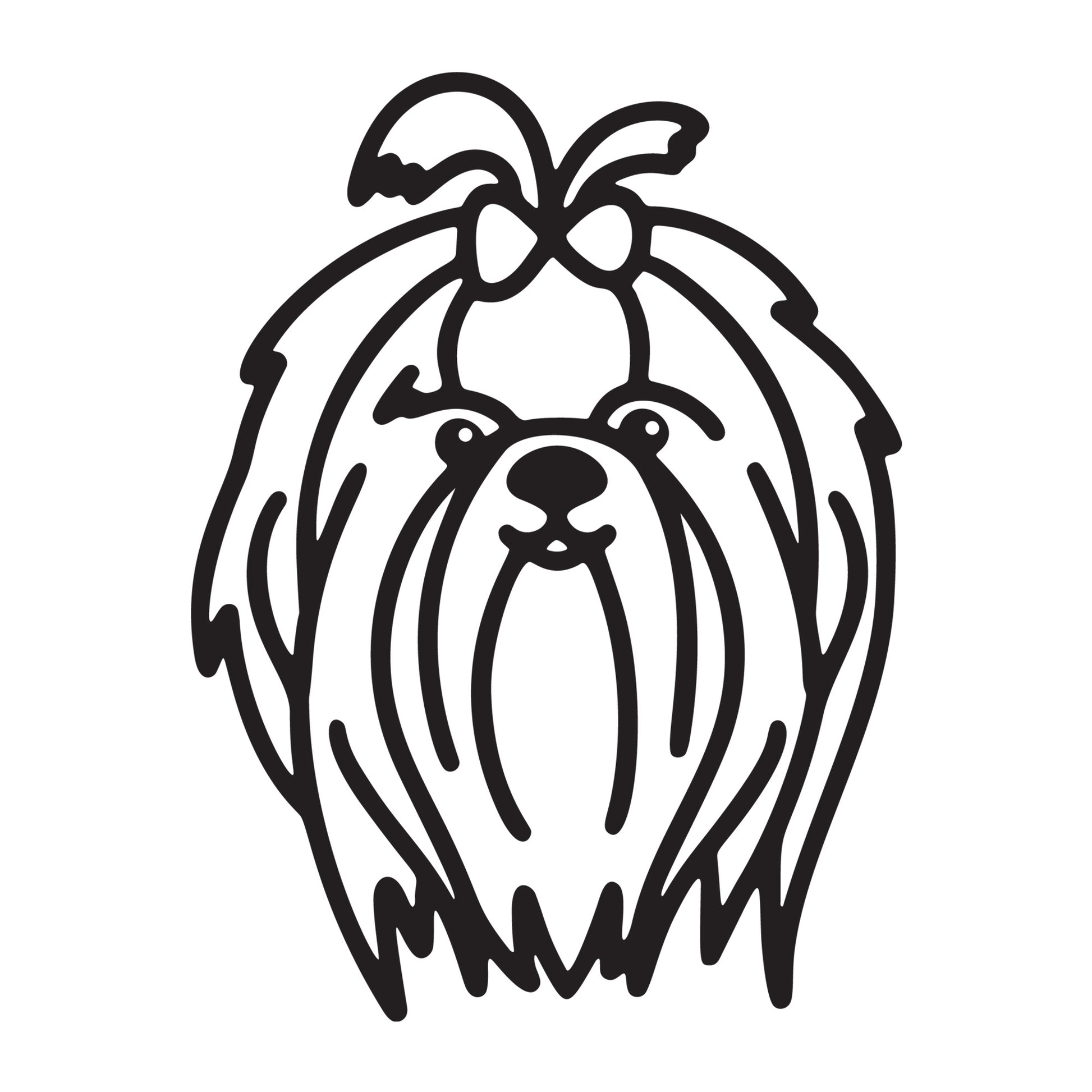 Shih Tzu SVG dog outline design for Cricut, Silhouette, laser cutting, vinyl, sublimation, and pet craft projects.