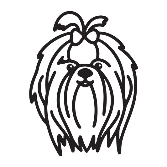 Shih Tzu SVG dog outline design for Cricut, Silhouette, laser cutting, vinyl, sublimation, and pet craft projects.