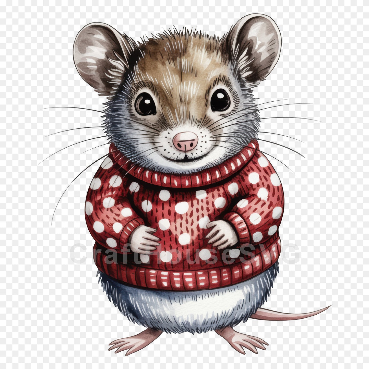 Woodland Animals Christmas Sweater Clipart Bundle