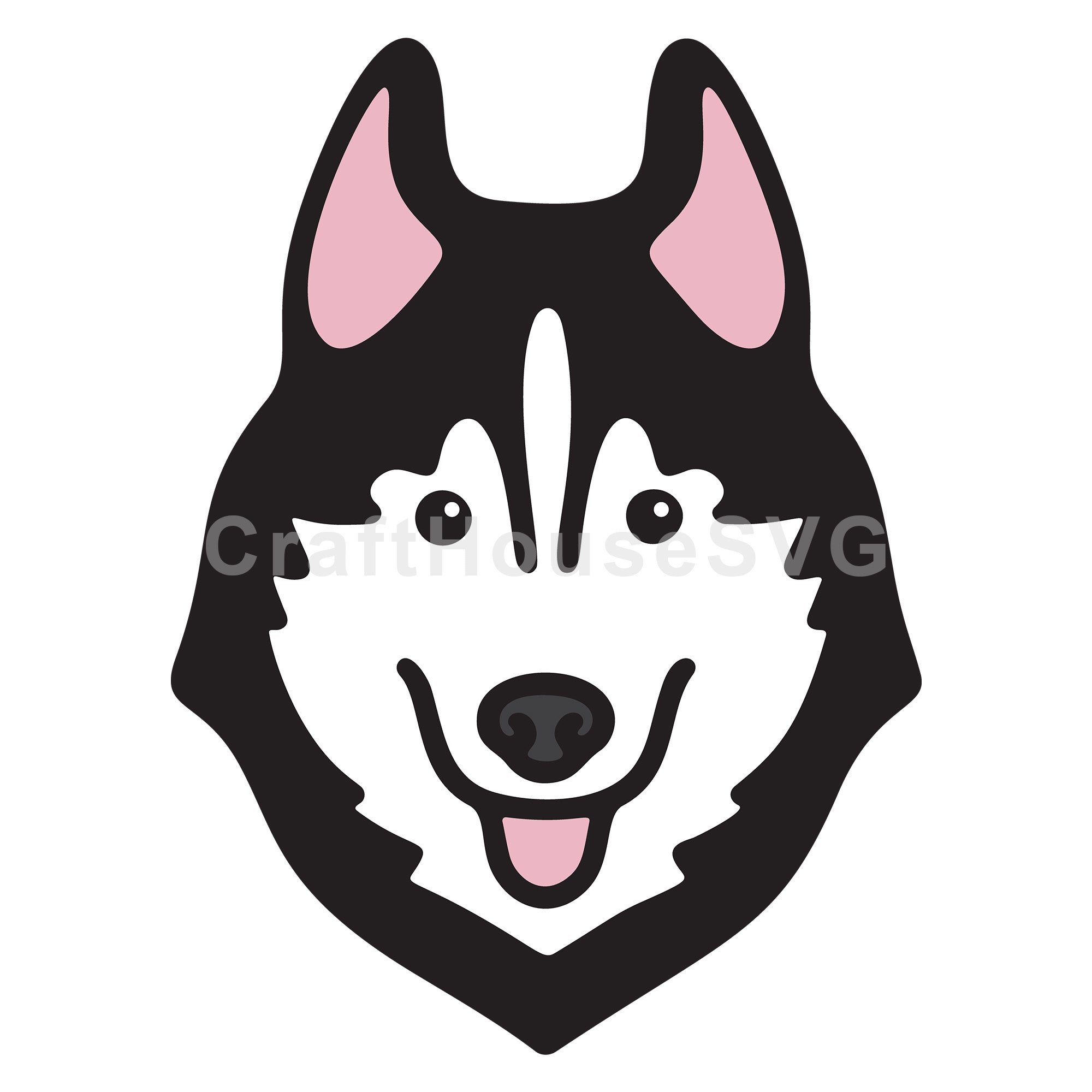 Siberian Husky Layered SVG