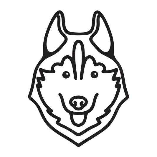 Siberian Husky SVG dog outline design for Cricut, Silhouette, laser cutting, vinyl, sublimation, and pet craft projects.