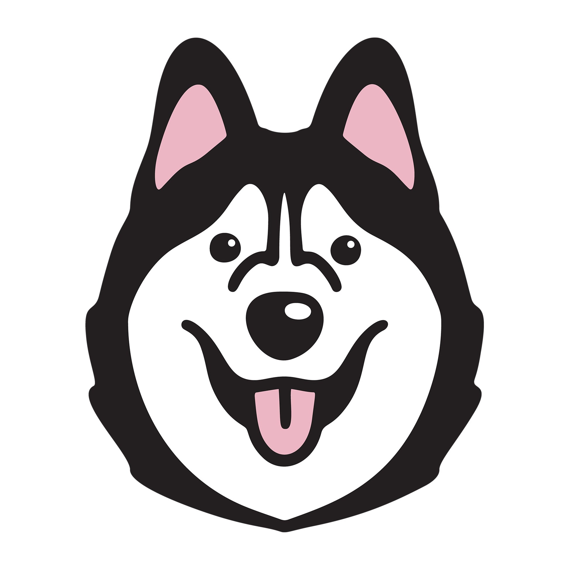 Siberian Husky SVG dog design for Cricut, Silhouette, laser cutting, vinyl, sublimation, and pet craft projects.