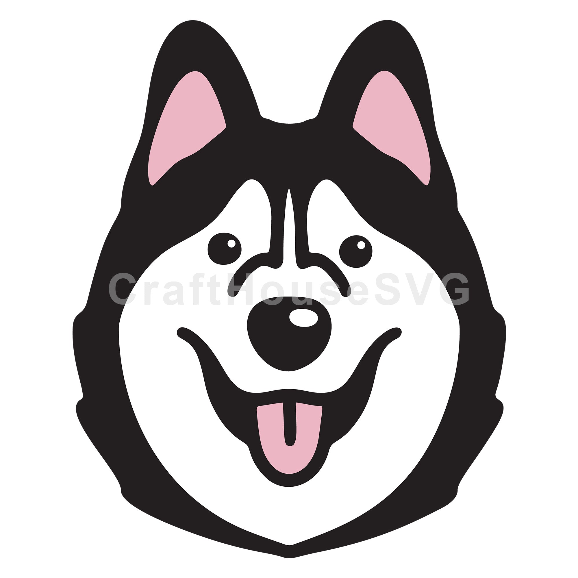 Siberian Husky SVG Cartoon Layered