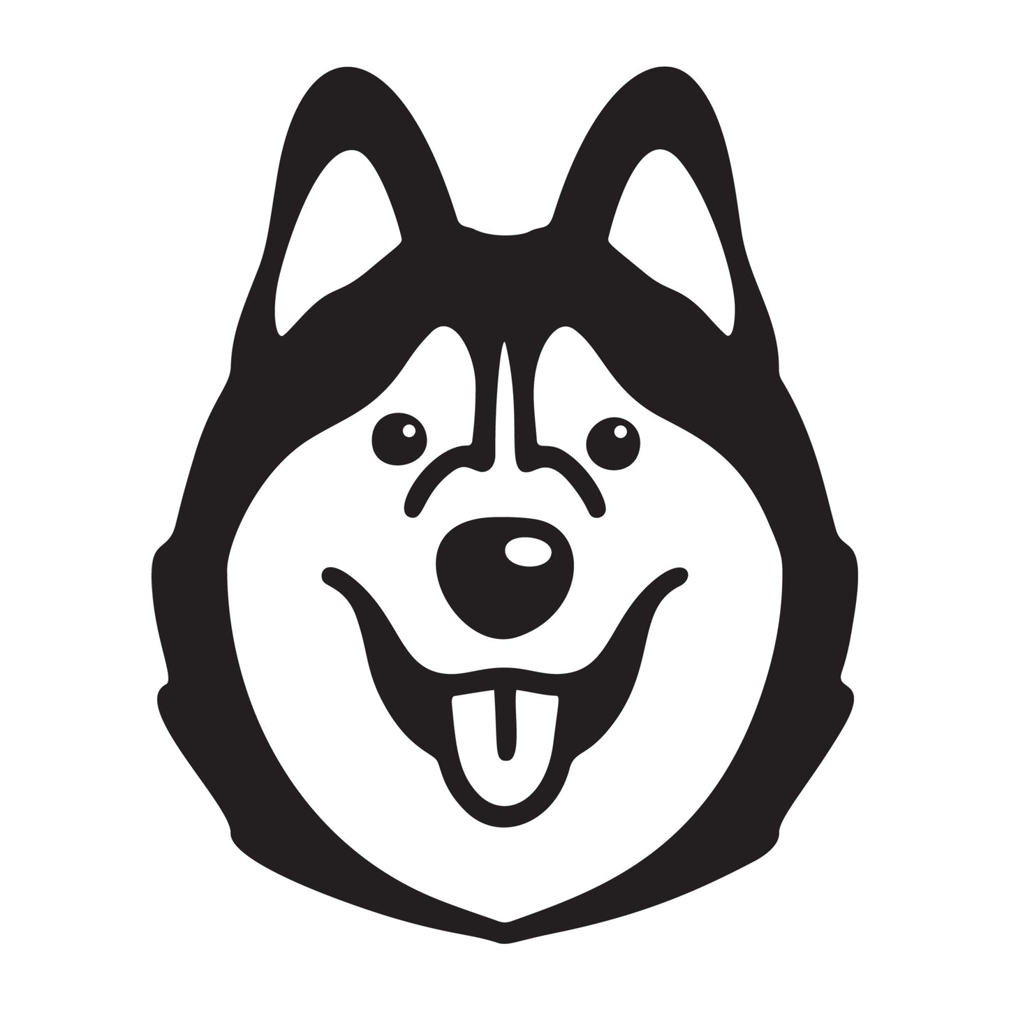 Siberian Husky BW SVG dog design for Cricut, Silhouette, laser cutting, vinyl, sublimation, and pet craft projects.