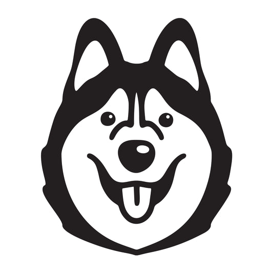 Siberian Husky BW SVG dog design for Cricut, Silhouette, laser cutting, vinyl, sublimation, and pet craft projects.