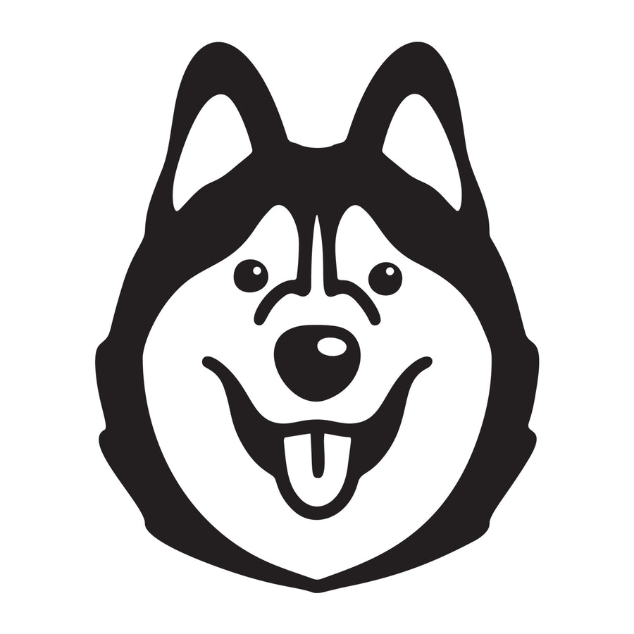 Siberian Husky BW SVG dog design for Cricut, Silhouette, laser cutting, vinyl, sublimation, and pet craft projects.