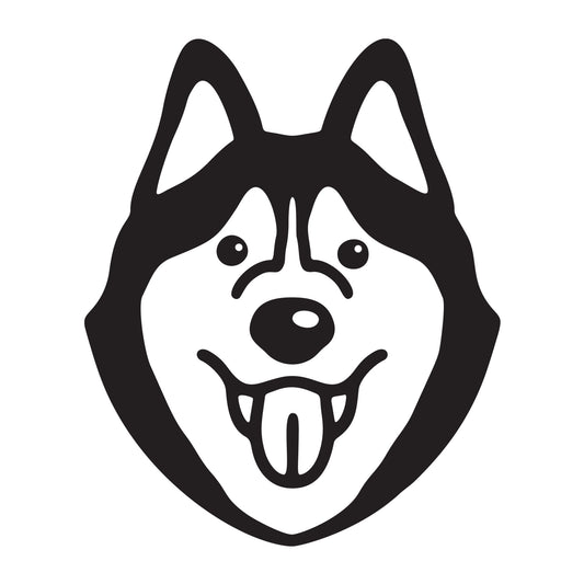 Siberian Husky BW SVG dog design for Cricut, Silhouette, laser cutting, vinyl, sublimation, and pet craft projects.