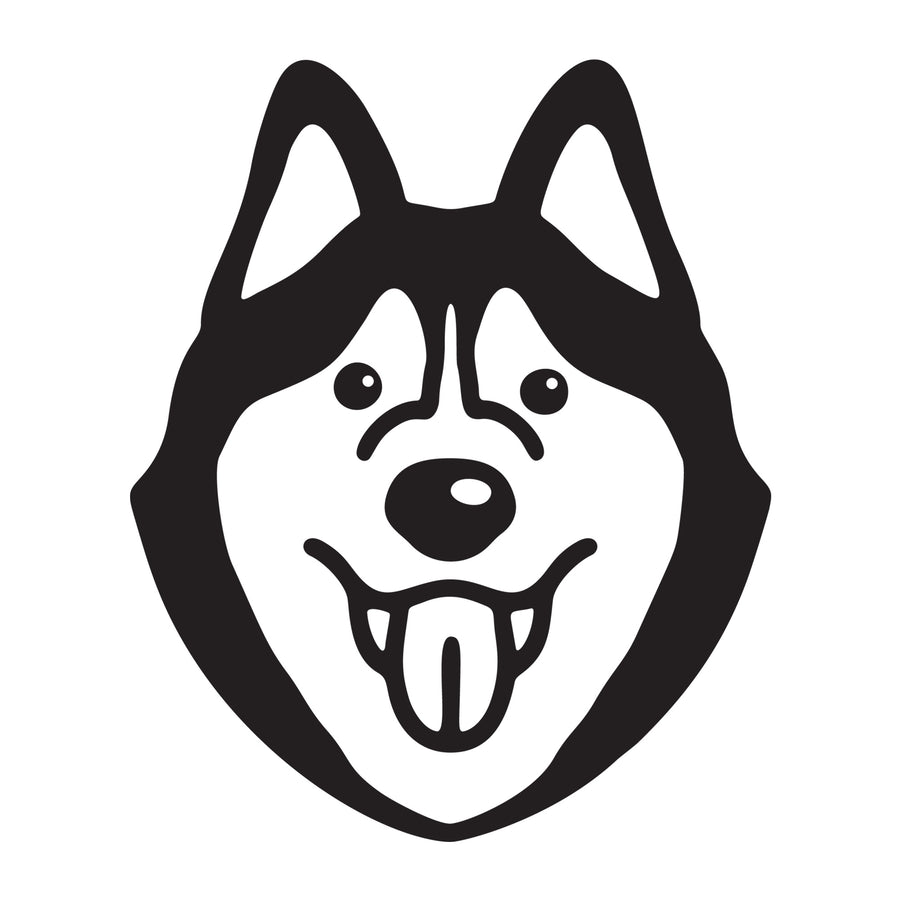 Siberian Husky BW SVG dog design for Cricut, Silhouette, laser cutting, vinyl, sublimation, and pet craft projects.