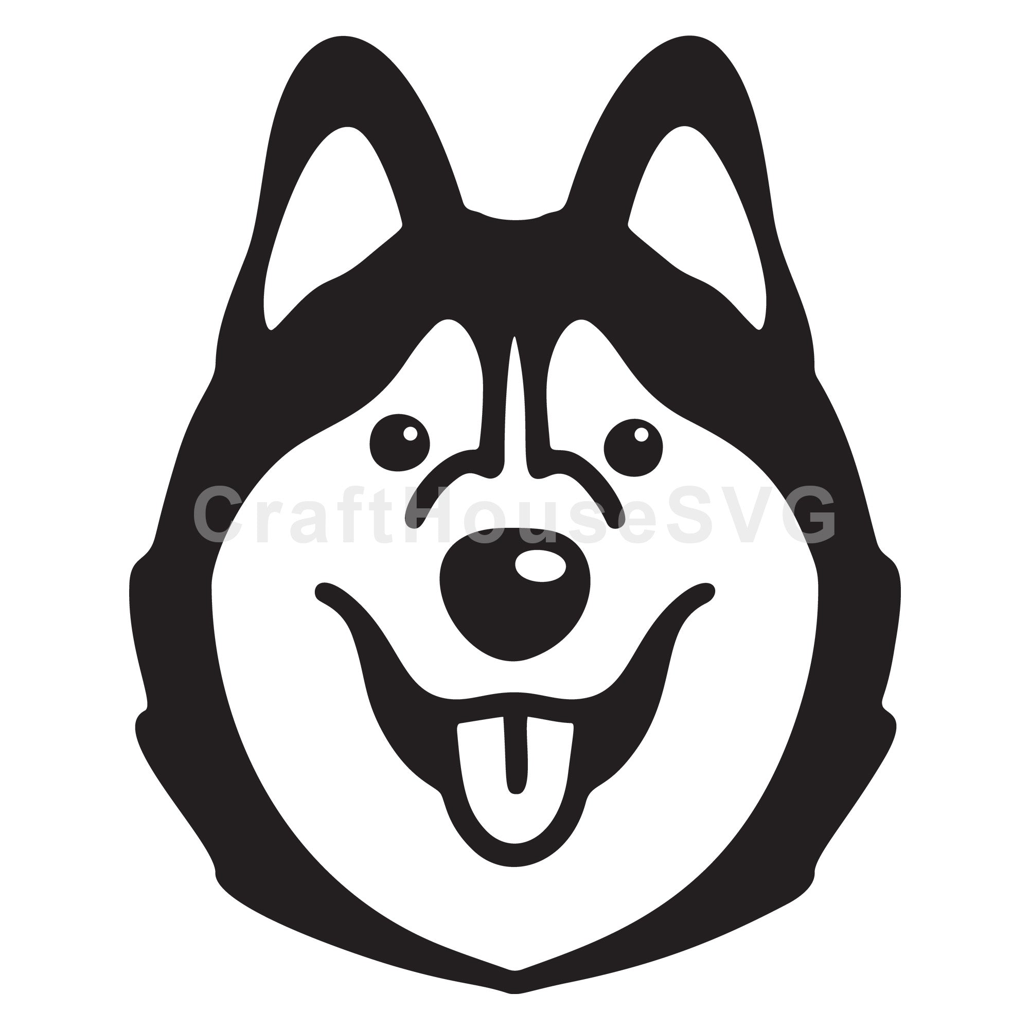 Siberian Husky Silhouette SVG