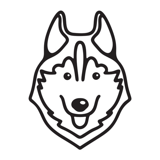 Siberian Husky SVG dog outline design for Cricut, Silhouette, laser cutting, vinyl, sublimation, and pet craft projects.